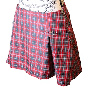 The VM Kilt Pin Skirt- Short Dark Academia 90s Y2K Kilt Skirt, Goth Punk School Girl Skirt, Skirt for Christmas Party Christmas Gift for Her