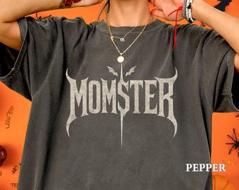 Halloween Mom Shirt, Funny Momster Comfort Colors T-Shirt, Goth Mom Halloween Shirt, Halloween Mama Tee, Spooky Mom T,Halloween Gift for Mom