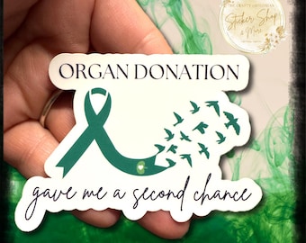 Organ Donation Awareness Sticker, Kidney Disease Awareness, Vinyl Stickers, Laptop Stickers, Waterproof, Transplant Survivor, Donate life