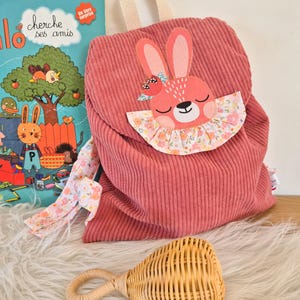 Sac a dos maternelle , sac à dos crèche, sac à dos personnalisable , sac à dos enfant , sac à dos velours, cartable enfant