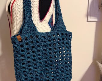 Crochet Market Tote Bag | Reusable Boho Shopping Bag