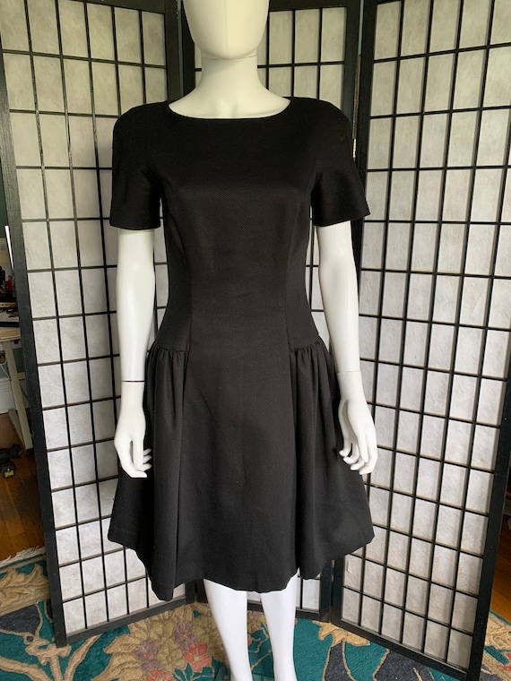 Arnold Scaasi Black Cotton Dress