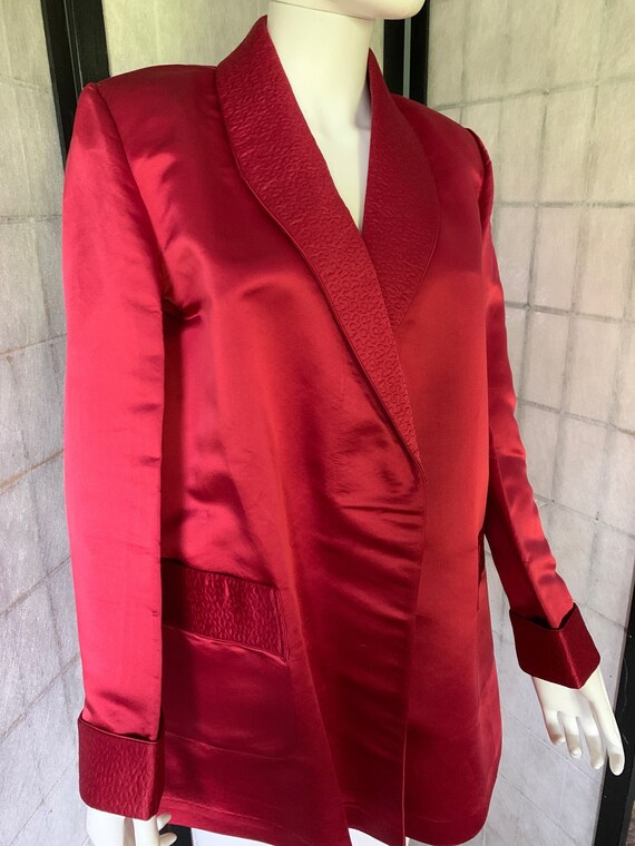 Jim Heilman Red Silk Jacket with Trapunto Work