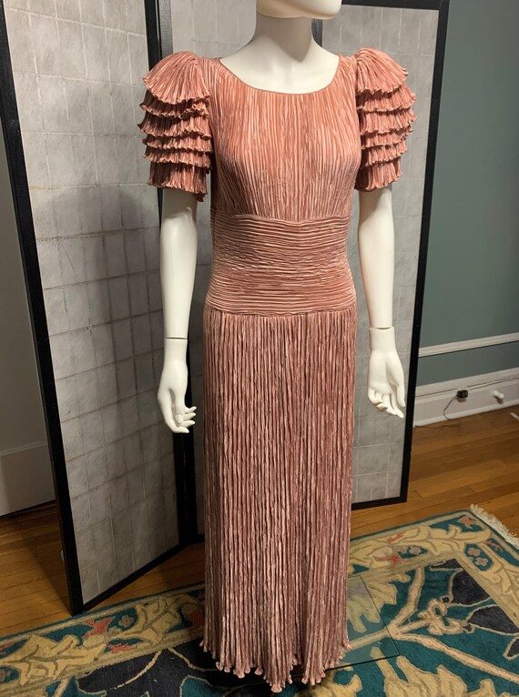 Mary McFadden Pilk Silk Gown with Fortuny-Like Ple