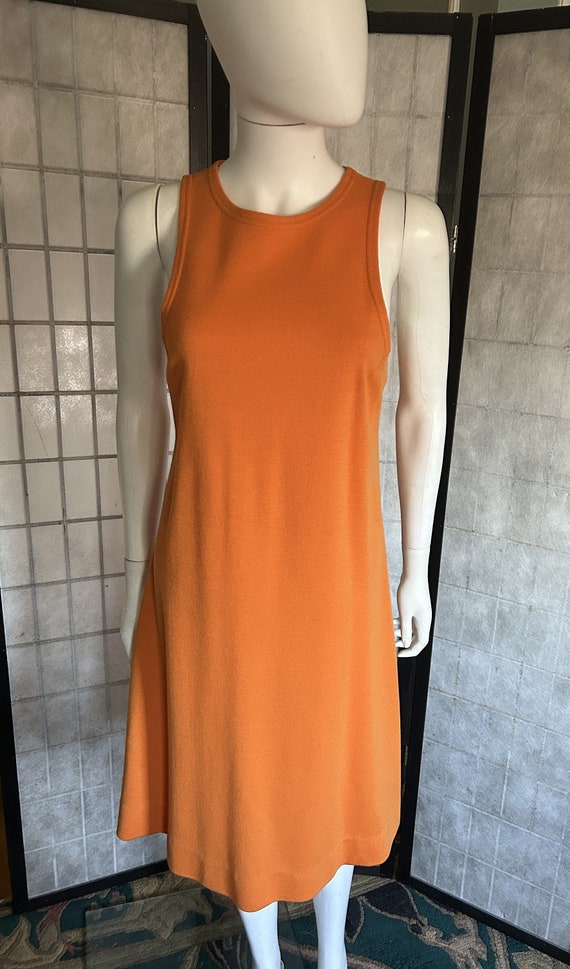 Rudi Gernreich 1960's Orange Wool Sleeveless Dress