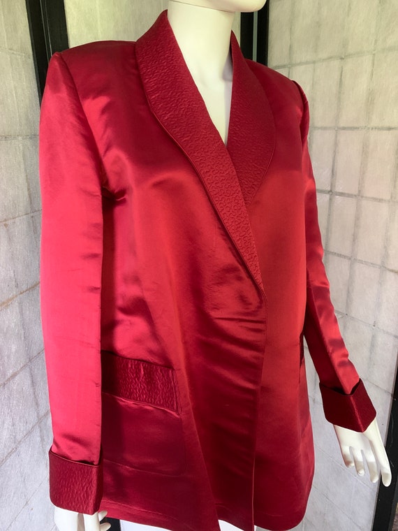 Jim Heilman Red Silk Jacket with Trapunto Work