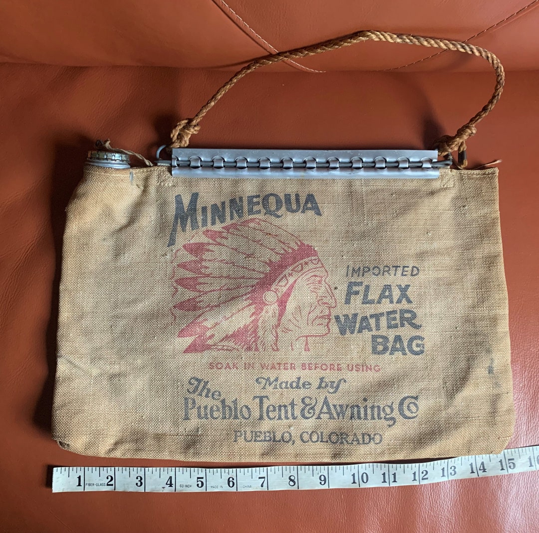 Vintage Minnequa Flax Water Bag Pueblo Tent & Awning Company Etsy