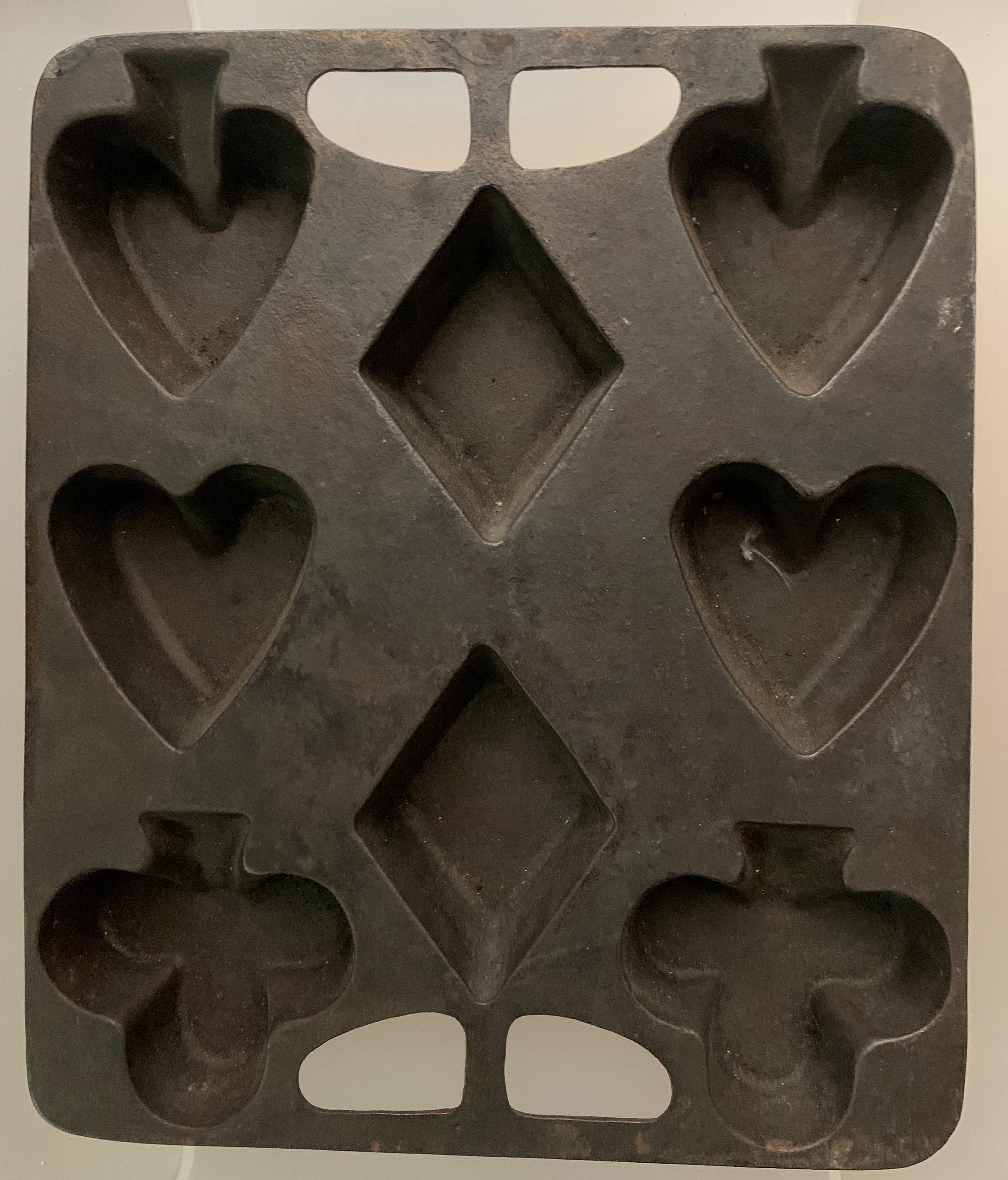 Vintage Heavy Cast Iron Biscuit Pan Card Suits 1930's Etsy