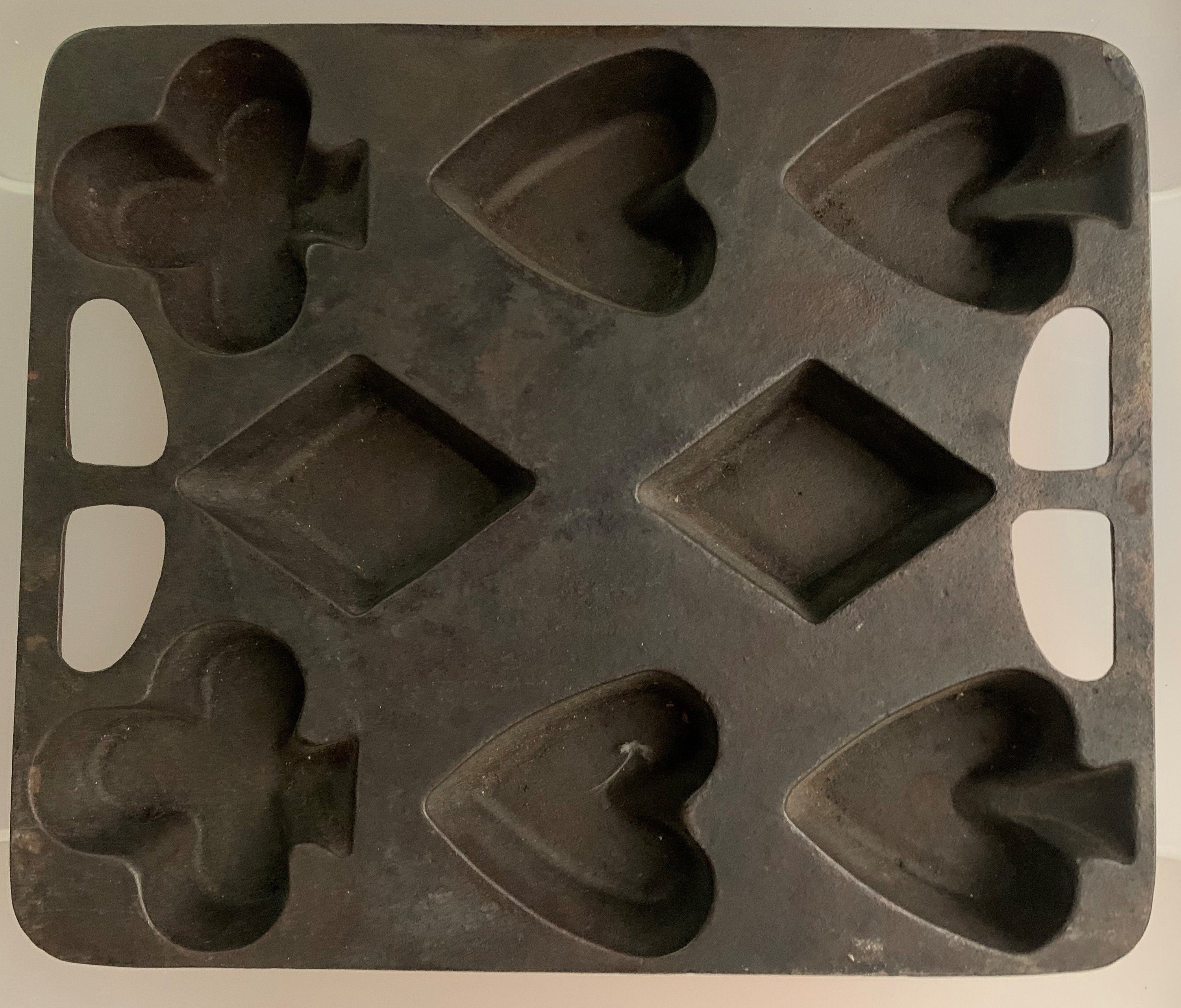 Vintage Heavy Cast Iron Biscuit Pan Card Suits 1930's Etsy