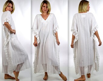 white cotton kaftan dress