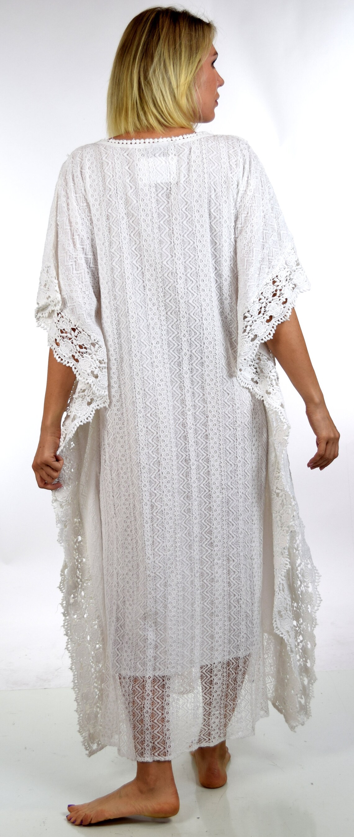 white cotton caftan