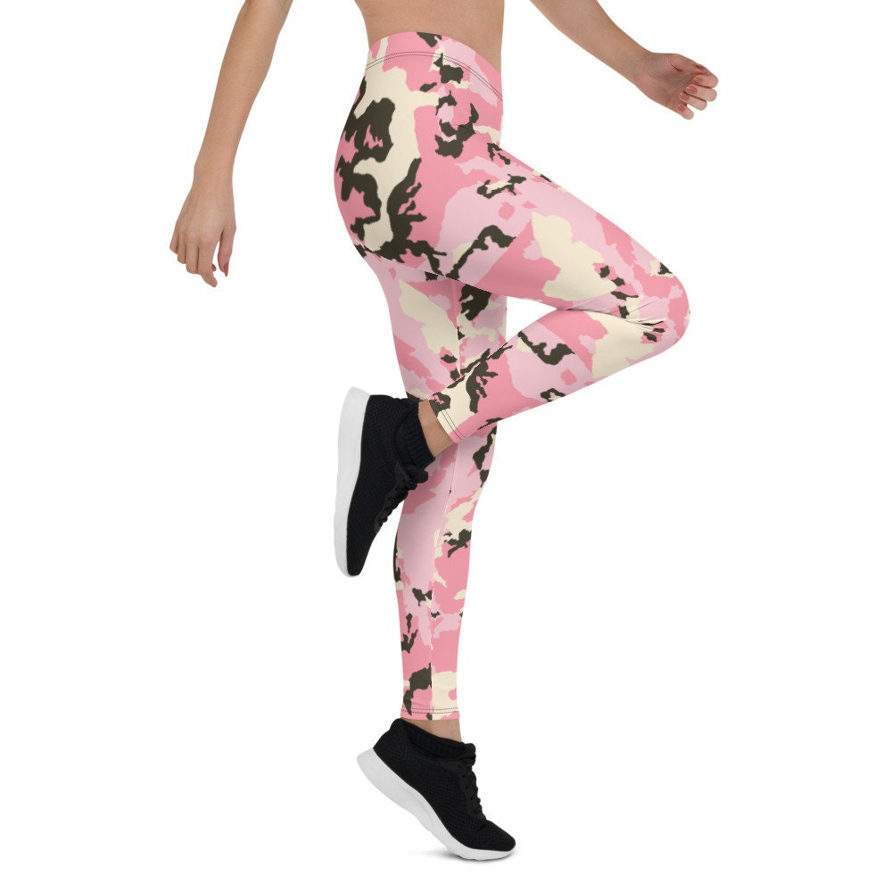 Pink Camo Leggings, Tiktok Leggings for Women, Workout Exercise