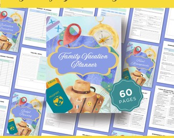 Agenda di viaggio stampabile, modello di itinerario per le vacanze, agenda di viaggio digitale, modello di pianificazione del viaggio, itinerario di viaggio stampabile