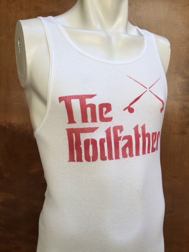 The Rodfather fishing pole Soft Men's Tank Top Singlet Urban Graffiti S M L XL image 5