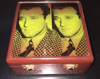 Benjamin Bugsy Siegel "Lucky Box" Jewish American Gangster-infame & temuto Gangster (per chiavi/monete/riscatto) Onyx Cigar Box