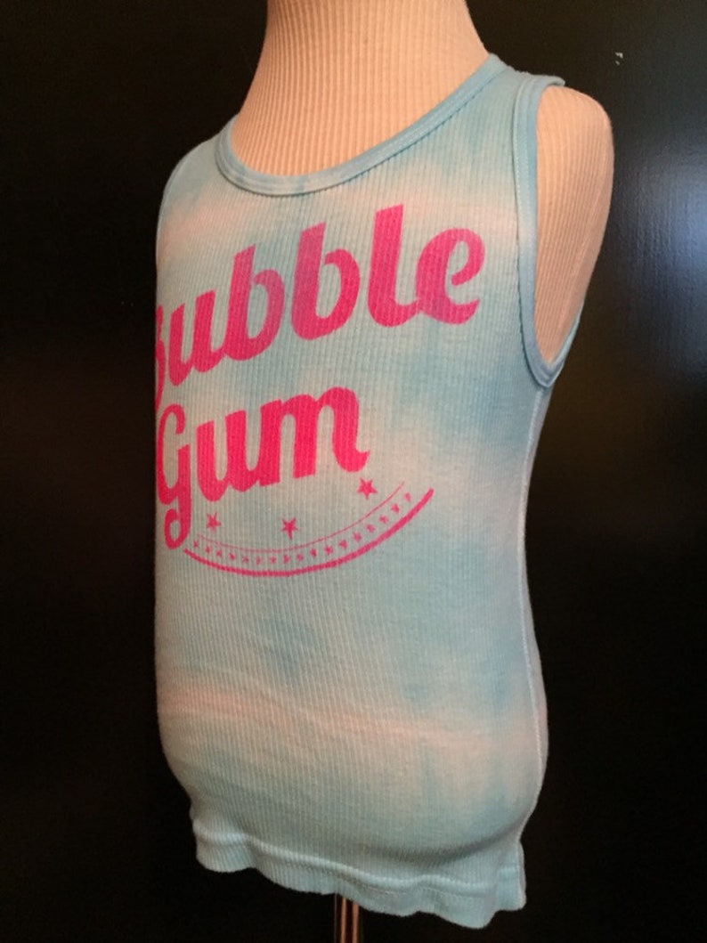 bubblegum turquoise pink /& white tie-dye tank top unisex for toddlers 4T 5T handmade hand dyed