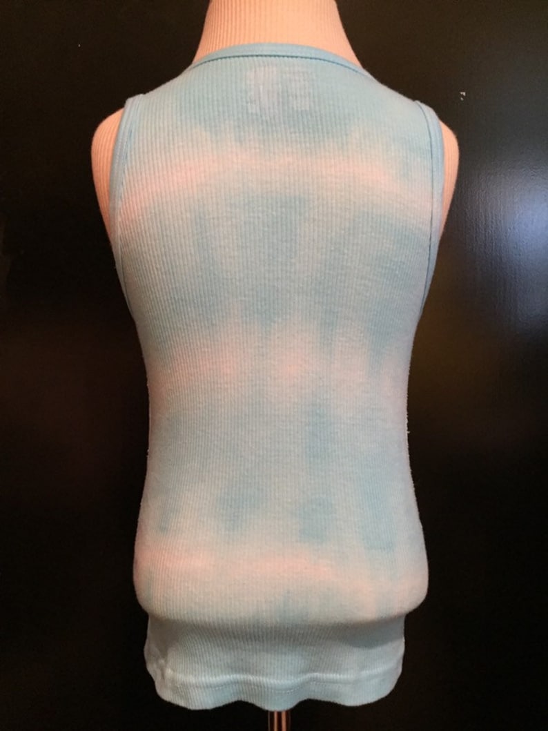 bubblegum turquoise pink /& white tie-dye tank top unisex for toddlers 4T 5T handmade hand dyed