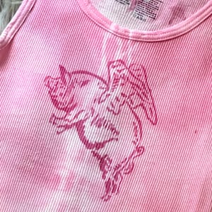 Flying Pig handmade graffiti hand-dyed tie-dye 4T 5T tank top