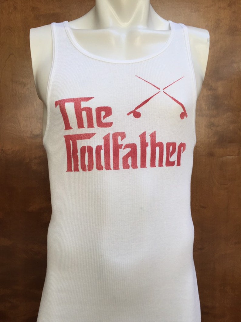 The Rodfather fishing pole Soft Men's Tank Top Singlet Urban Graffiti S M L XL image 2