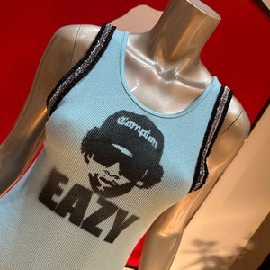 EAZY E Godfather of Gangsta Rap hergebruikte Compton hiphop graffiti top/jurk L