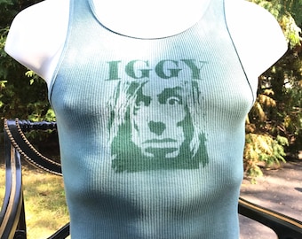 IGGY POP Godfather of Punk inspired Graffiti soft singlet tank top M