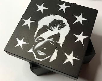 ZIGGY Stardust David Bowie ispirato Rocker Box (per chiavi/monete/riscatto/gioielli) 4,5"x3,5"