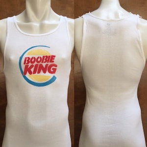 Boobie koning cheeseburger & Fries zachte mannen Tank Top singlet Urban graffiti S M L XL