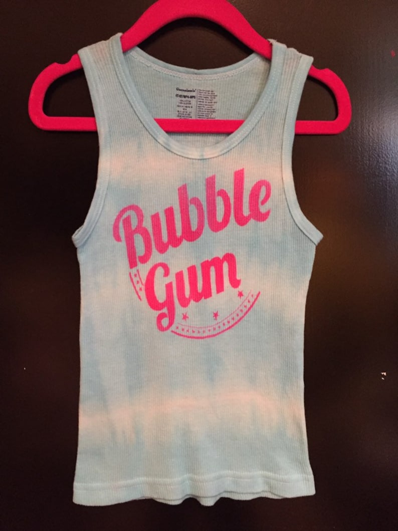bubblegum turquoise pink /& white tie-dye tank top unisex for toddlers 4T 5T handmade hand dyed