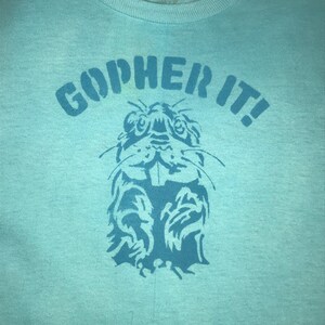 Gopher It! t-shirt Small (6-8) toddler handmade graffiti hand-dyed