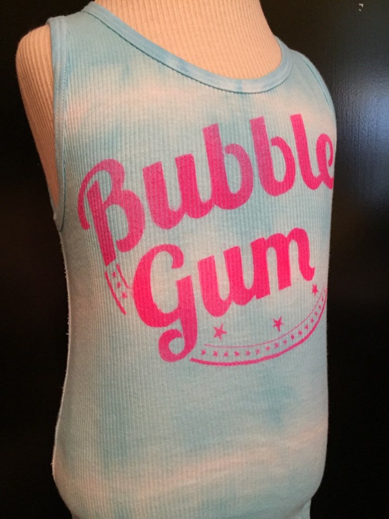 bubblegum turquoise pink /& white tie-dye tank top unisex for toddlers 4T 5T handmade hand dyed