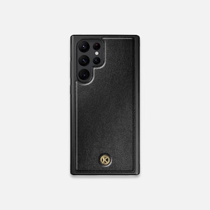Black Leather - Real Leather Case for Samsung - Fits Galaxy S22, S22+, S22 Ultra, S21, S21+, S21 Ultra - Made in Canada by Keyway Designs