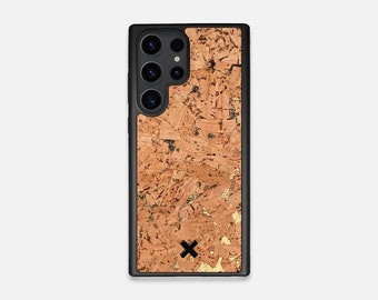 Gold Cork - Real Cork Phone Case for Samsung - Fits Galaxy S23, S23+, S23 Ultra, S22 & S21 series - Made in Canada by Keyway Designs