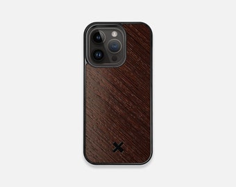 Wenge Pure - Real Wood Case - iPhone 15/14/13/Pro/Max/Plus MagSafe, iPhone 11/12 Pro/Max/Mini - Made in Canada by Keyway Designs