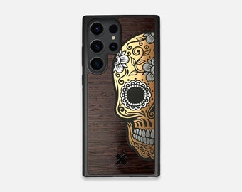 Calavera - Real Wood Phone Case for Samsung - Fits Galaxy S23, S23+, S23 Ultra, S22 & S21 series - Made in Canada by Keyway Designs