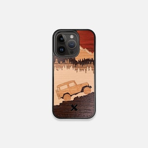 Off Road - Real Wood Case - iPhone 15/14/13/Pro/Max/Plus MagSafe, iPhone 11/12 Pro/Max/Mini - Made in Canada by Keyway Designs