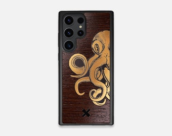 Kraken - Real Wood Phone Case for Samsung - Fits Galaxy S23, S23+, S23 Ultra, S22 & S21 series - Made in Canada by Keyway Designs