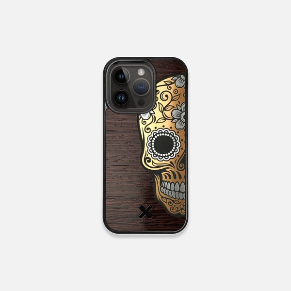 Calavera - Real Wood Case - iPhone 15/14/13/Pro/Max/Plus MagSafe, iPhone 11/12 Pro/Max/Mini - Made in Canada by Keyway Designs