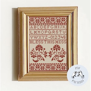 Bless This Mess - Modern Sampler Funny Cross Stitch Pattern, Digital PDF, Subversive, Snarky, Simple