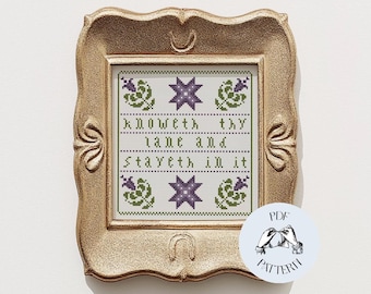 Knoweth Thy Lane - Modern Sampler Funny Cross Stitch Pattern, Digital PDF, Subversive, Snarky, Simple