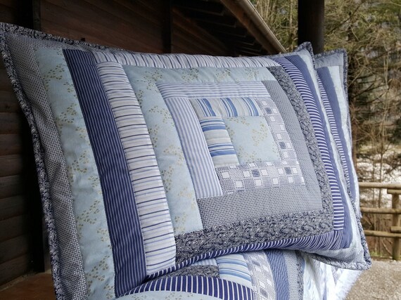 Patchwork Quilted Pillowcase Custom Quilt Pillow Shams Etsy