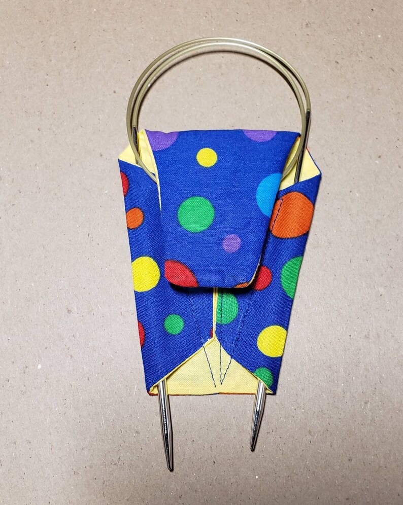 Circular Knitting Needle Keeper Snug Minder Polka Dot Easy Etsy