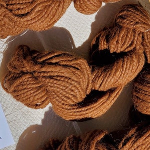 Handspun Alpaca natural color 8.45 oz skein soft bulky Rich Golden Coffee Cocoa Chocolate brown Soft Luxurious Homegrown