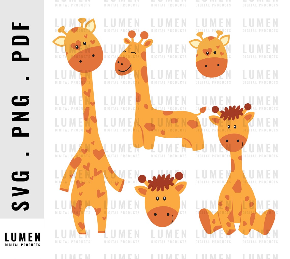 Cute Baby Giraffe SVG Bundle Cut File Baby Giraffe SVG - Etsy