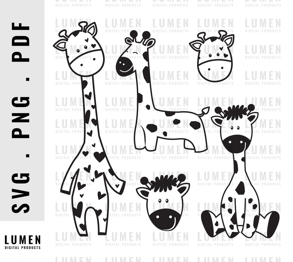 Cute Baby Giraffe SVG Bundle Cut File Baby Giraffe SVG Etsy