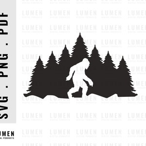 Yeti svg, Sasquatch svg, big foot svg, big foot in the forest svg, forest svg, big foot svg cut file, sasquatch svg cut file