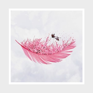 Art Print: Pink Feather • Feather Collection V • Wall Decor • Cute Gift