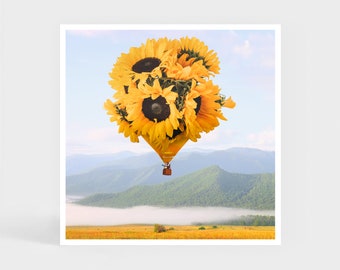 Art Print: Sunflowers of Hope • Yellow Flower Sunflower Wall Decor • Cute Gift