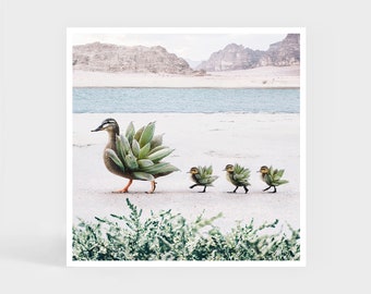 Art Print: Still Growing • Duck Succulent Wall Decor • Cute Gift