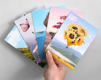 Postcard Set: Life is an Adventure • A6 Card Bundle • Postcard Packs • Set Of Three, Five and Ten Postcards • Wall Art Decor • Cute Gift