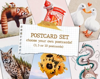 A6 Postcards • Postcard Set • Card Set • Card Bundle • Postcard Packs • Set Of Three, Five and Ten Postcards • Wall Art Decor • Cute Gift